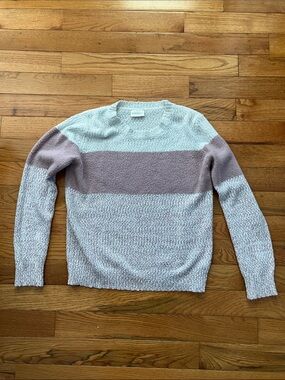 Mia & Tess Women’s Pink and White Crewneck Sweater - XL